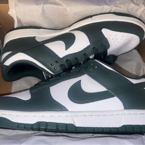 Nike Green and White Leather Sneakers